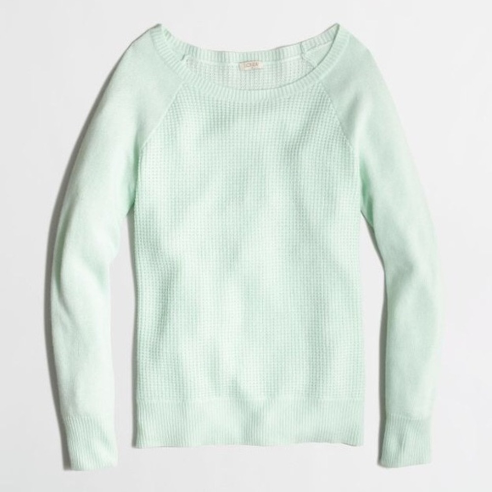 J Crew Warmspun Waffle Crewneck Sweater